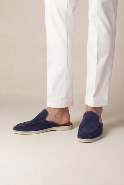 Mocassino mule Yacht in camoscio blu navy
