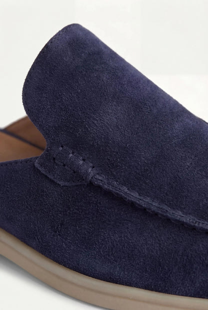 Mocassino mule Yacht in camoscio blu navy