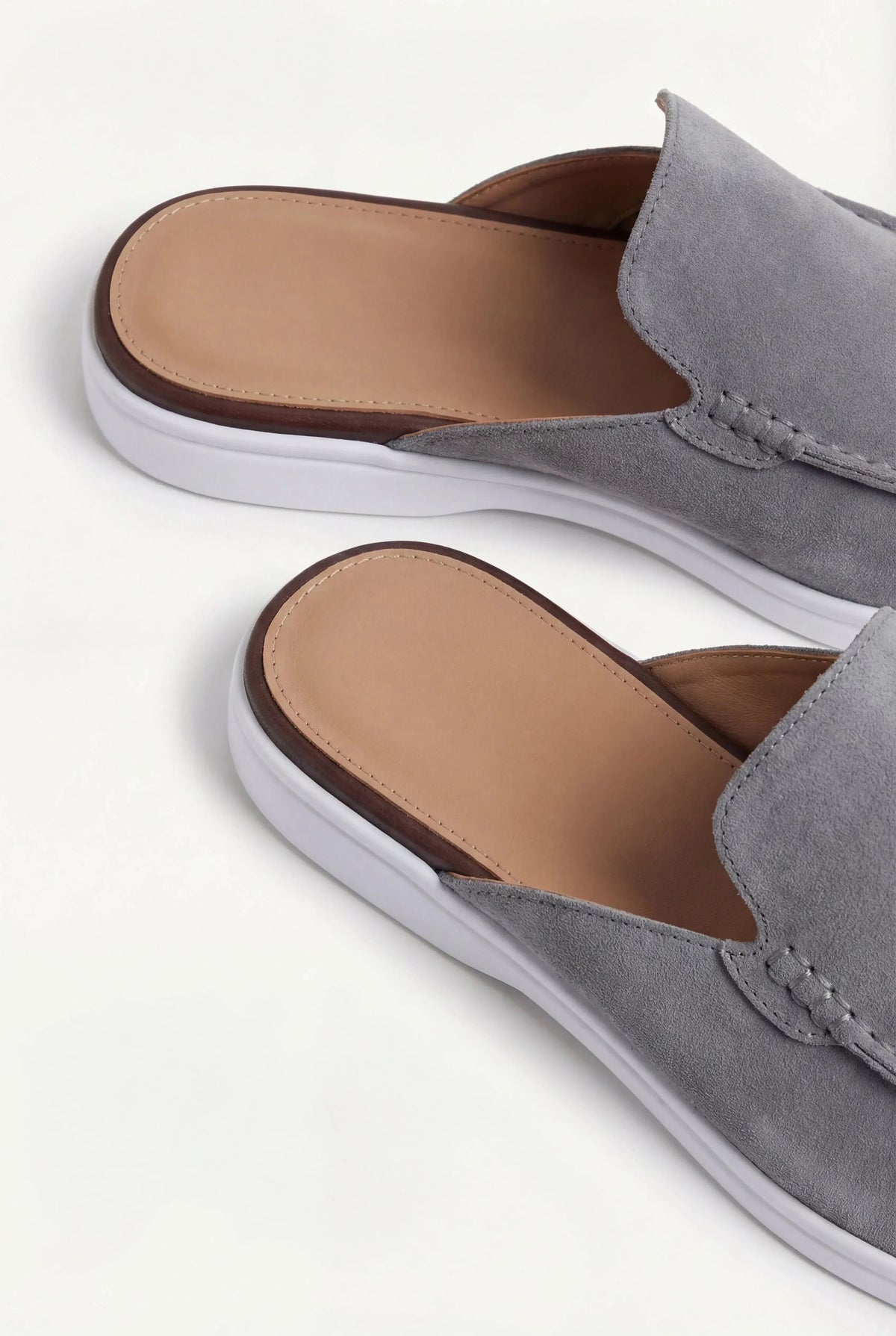 Mocassino Mule Yacht in Camoscio Grigio - vista 3