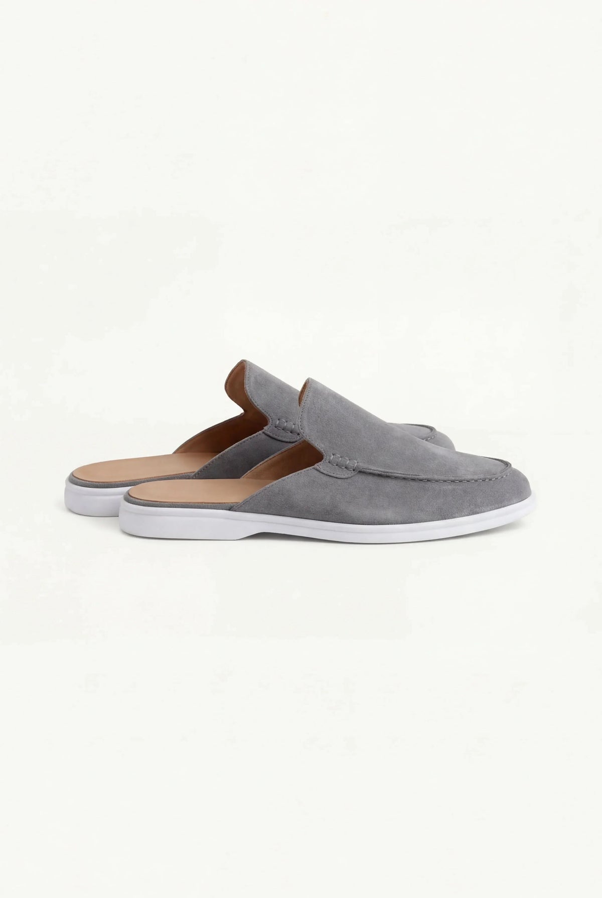 Mocassino Mule Yacht in Camoscio Grigio - vista 4
