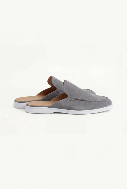 Mocassino Mule Yacht in Camoscio Grigio - vista 4