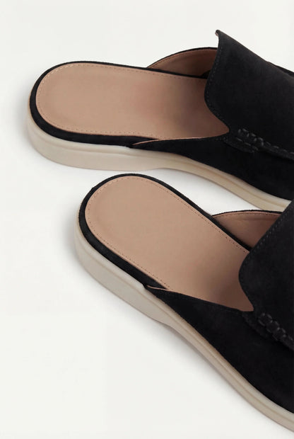 Mocassino mule Yacht in camoscio nero