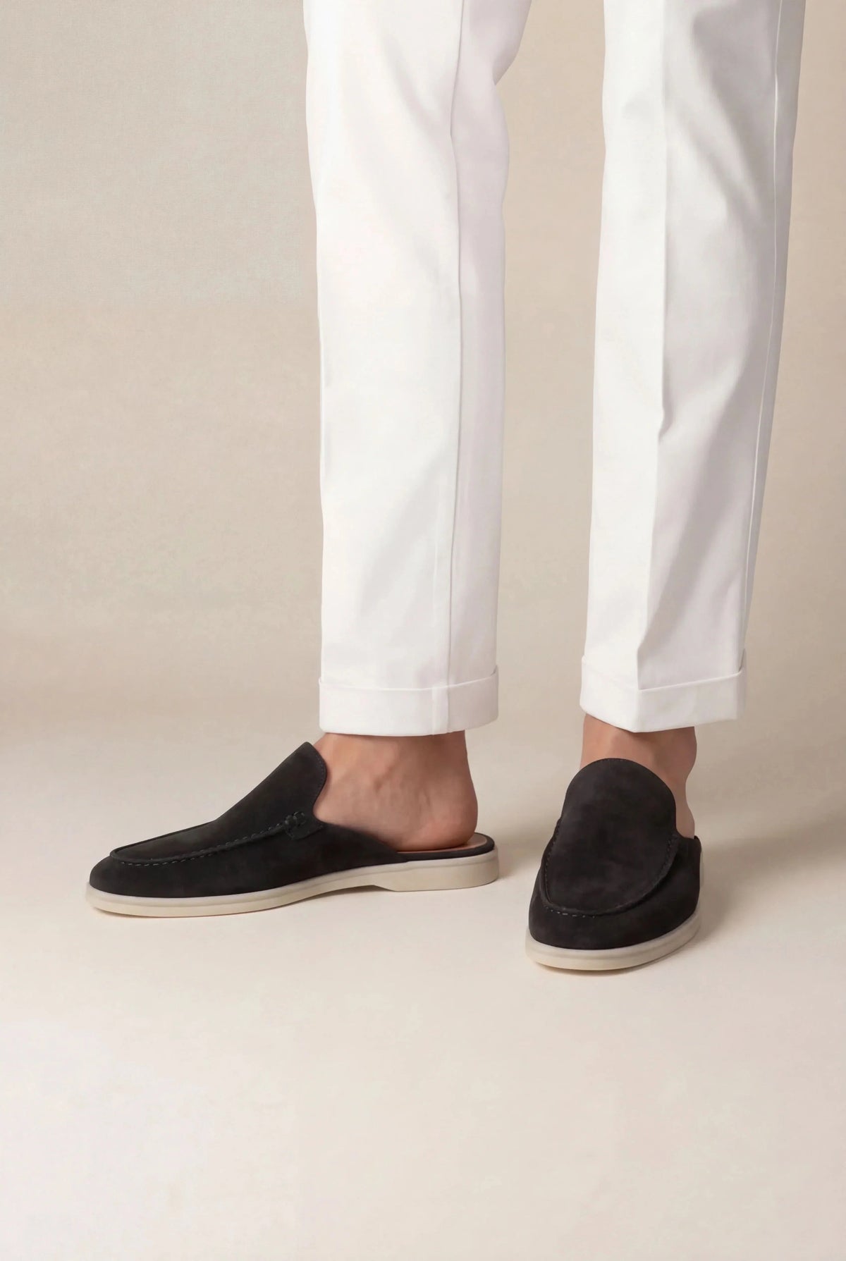Mocassino mule Yacht in camoscio nero
