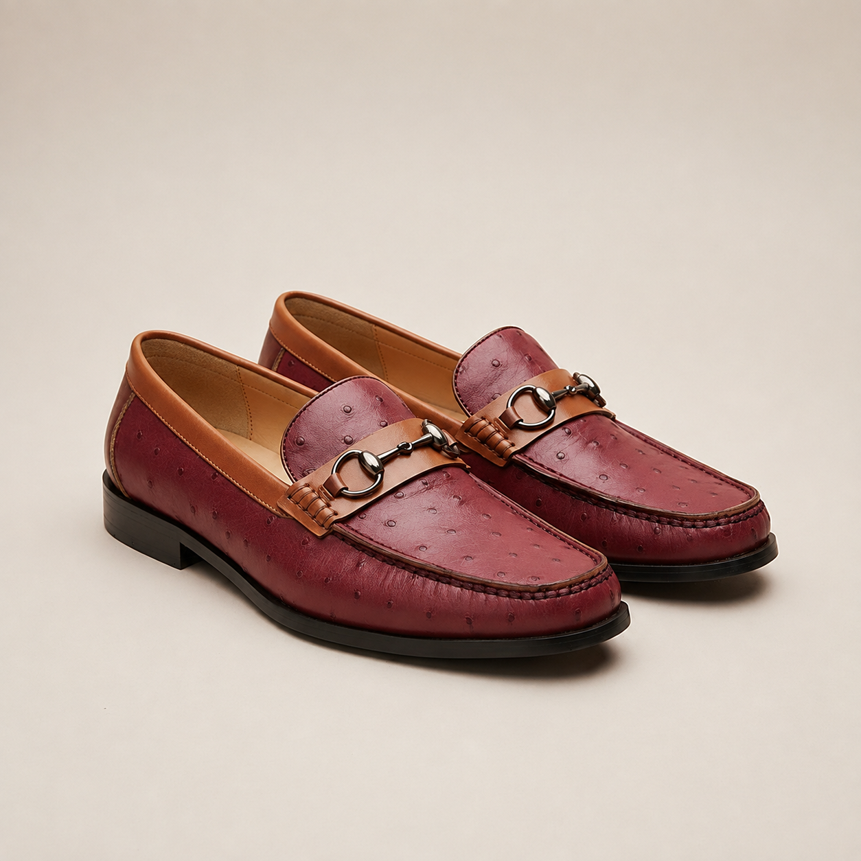 Mocassini Orvani bordeaux in pelle – composizione
