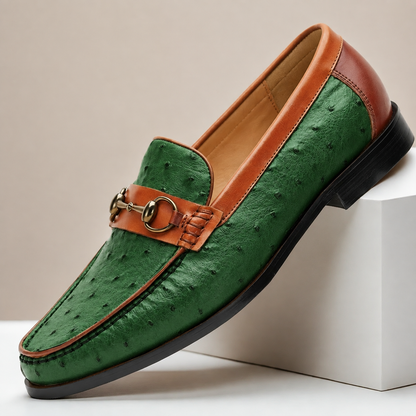 Mocassino Orvani verde in pelle – vista principale