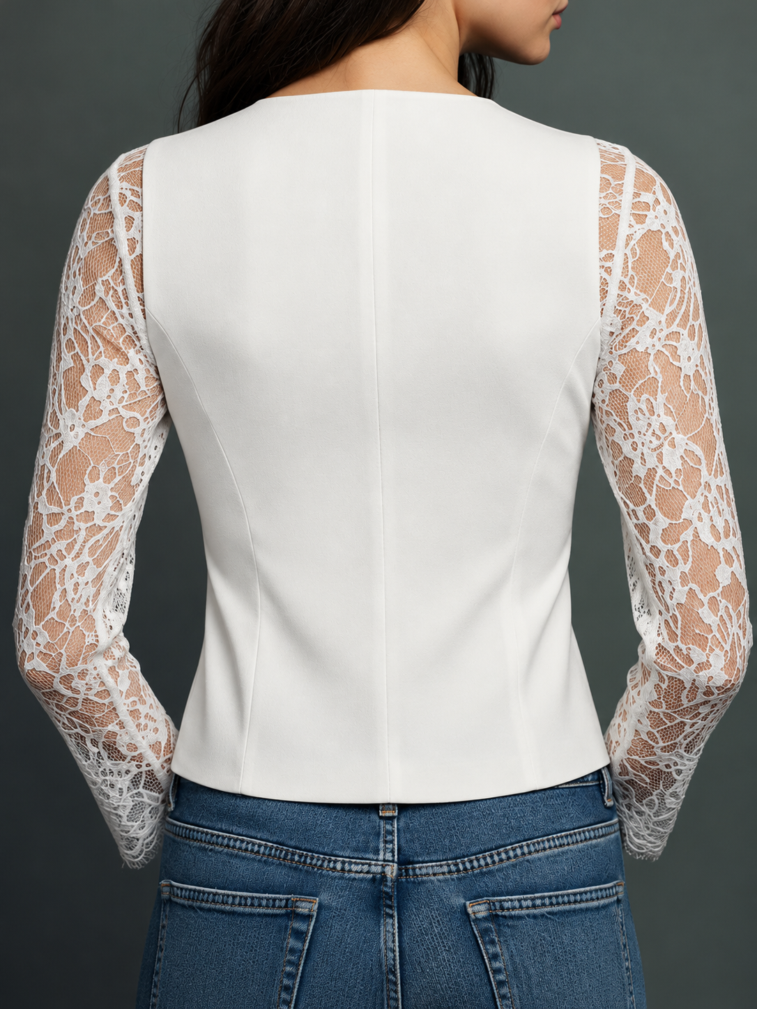 Noémie — Blazer nero con maniche semitrasparenti, vista 13