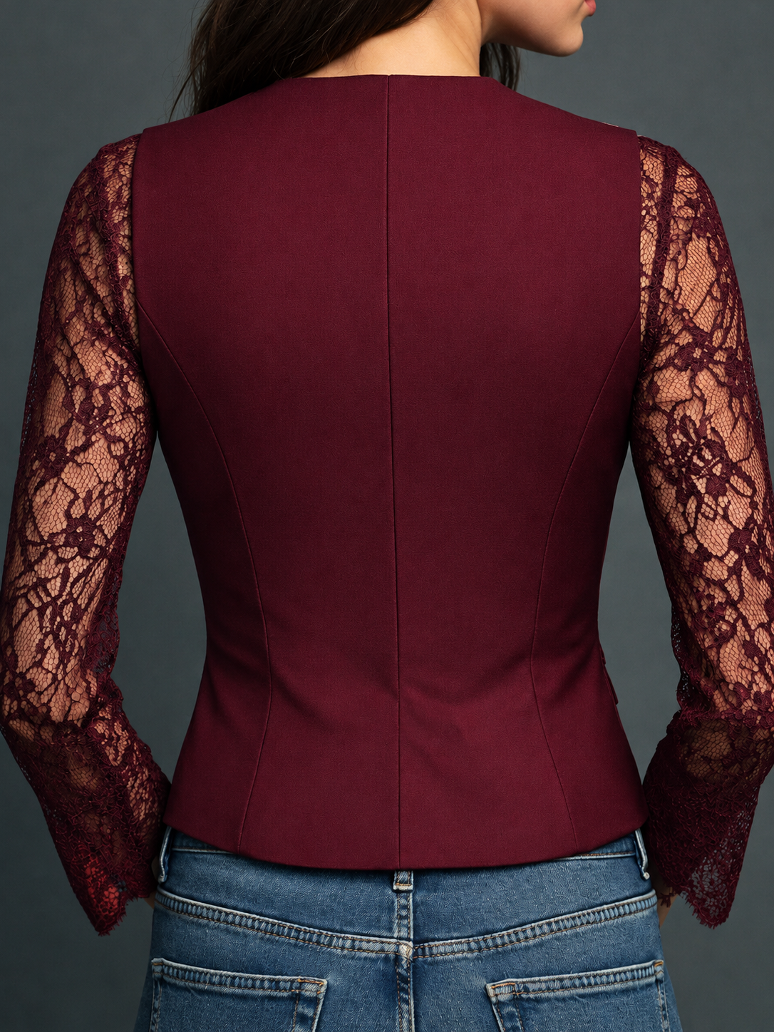 Noémie — Blazer nero con maniche semitrasparenti, vista 14