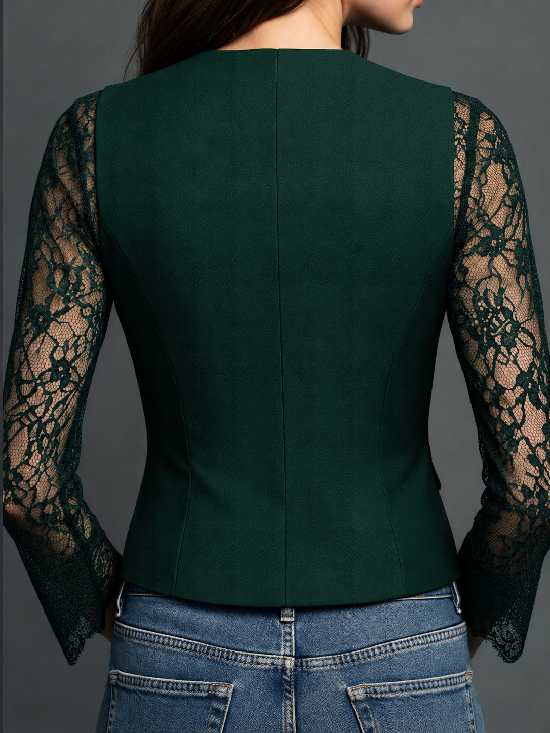 Noémie — Blazer nero con maniche semitrasparenti, vista 15