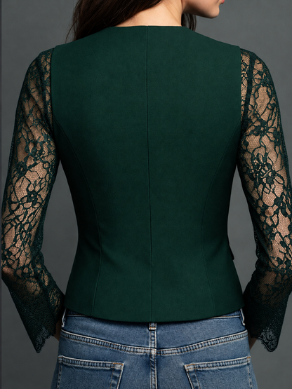Noémie — Blazer nero con maniche semitrasparenti, vista 15