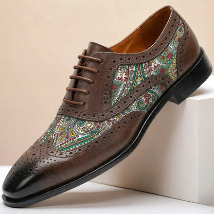 Scarpe Oxford Stefano in Pelle Pieno Fiore – Marrone chiaro