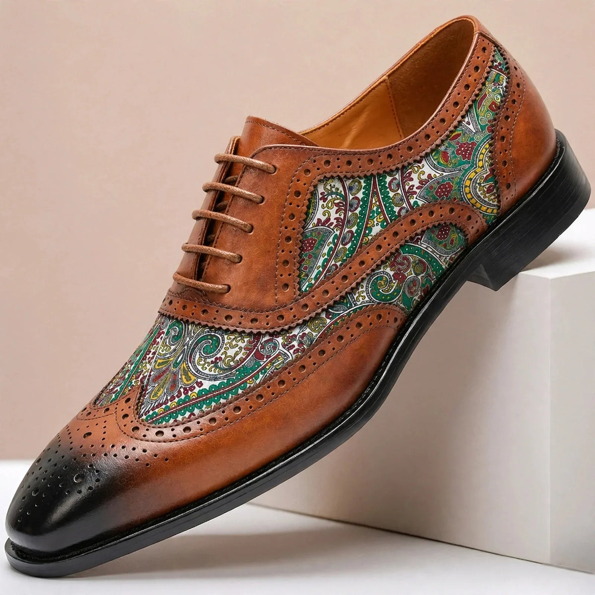 Scarpe Oxford Stefano in Pelle Pieno Fiore – Marrone scuro