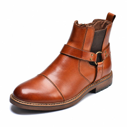 Roadster stivali in pelle color cuoio vista 1