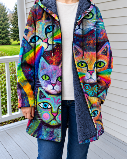 Roberto | Cardigan Artistico con Cappuccio — indossato