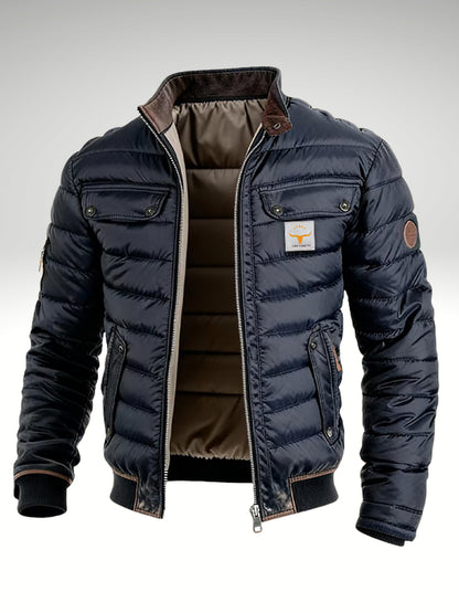 Giacca Russell blu navy aperta, vista frontale
