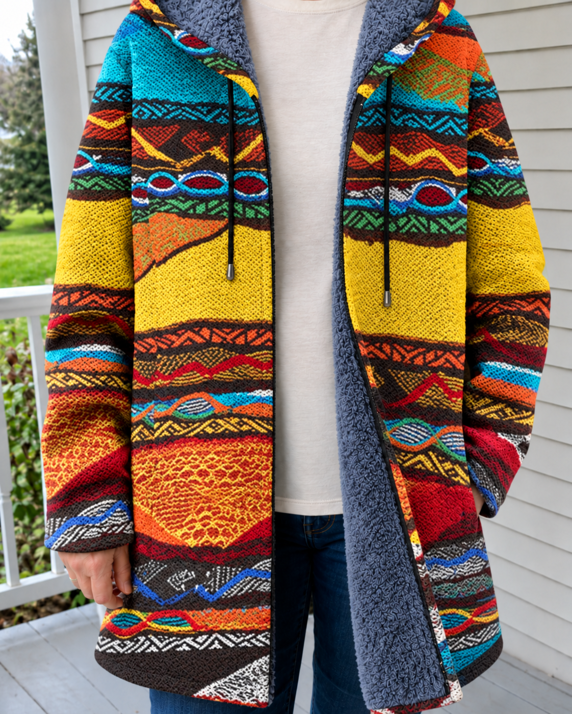 Salvatore | Cappotto Boho, indossato