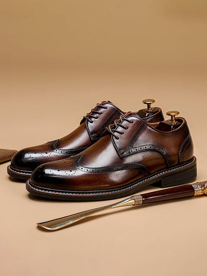 Scarpe brogue Wingtip marroni ambientate