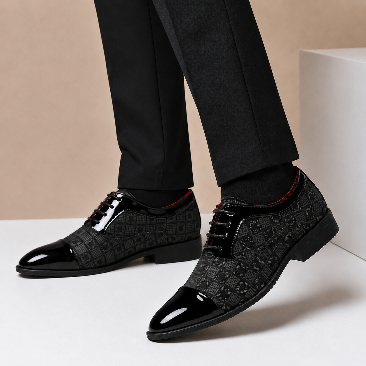 Scarpe Valente nere in vera pelle – modello indossato