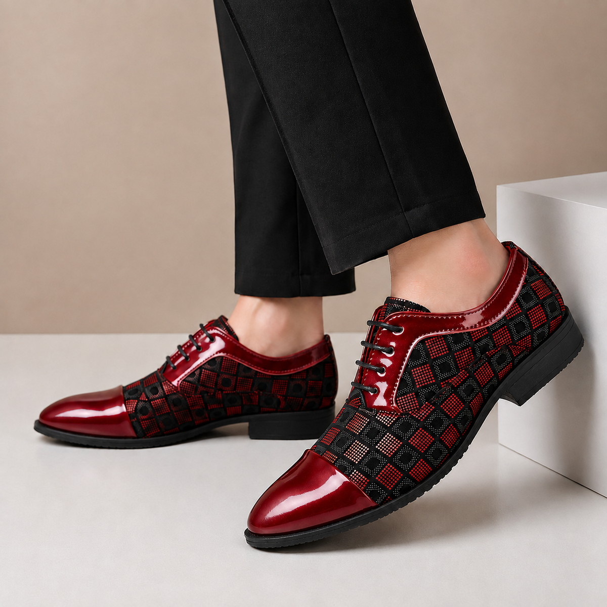 Scarpe Valente rosse in vera pelle – modello indossato