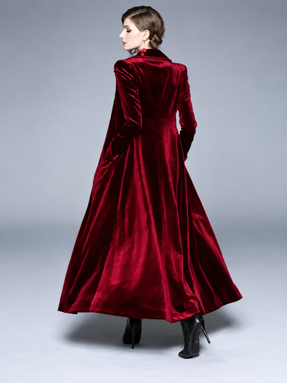 Serafina, Cappotto in velluto con rever a contrasto, vista 4