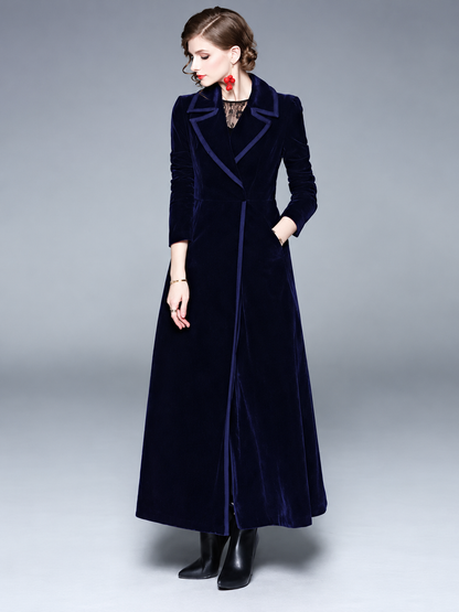 Serafina, Cappotto in velluto con rever a contrasto, vista 6