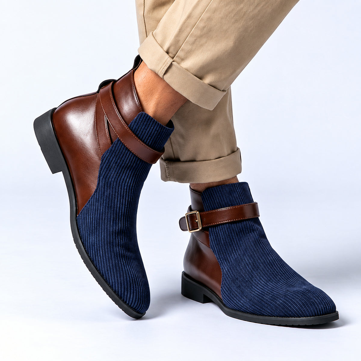 Stivaletti Lucano blu indossati