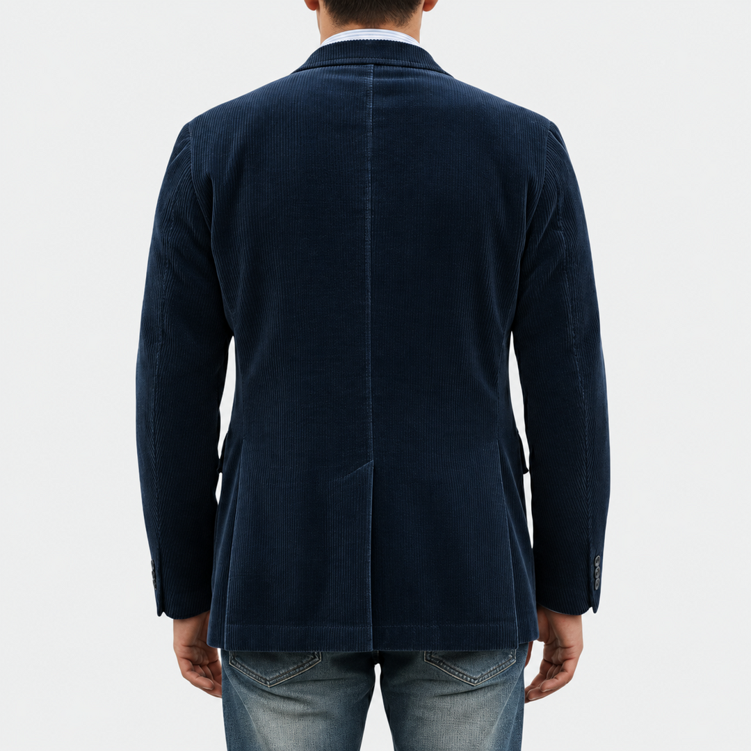 Blazer Tommy in velluto blu scuro, vista posteriore