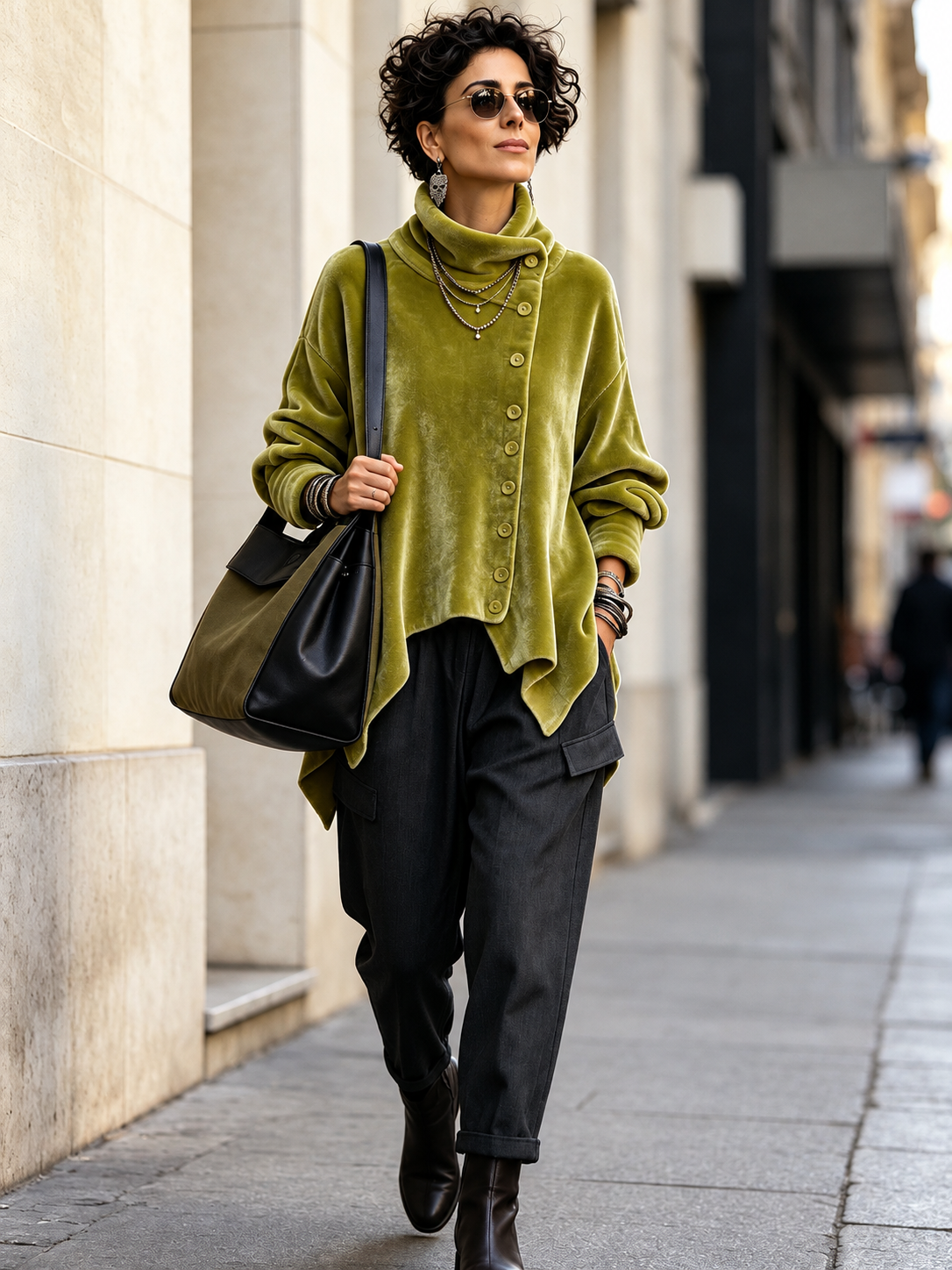 Top Chic in Velluto | Verde | Look completo