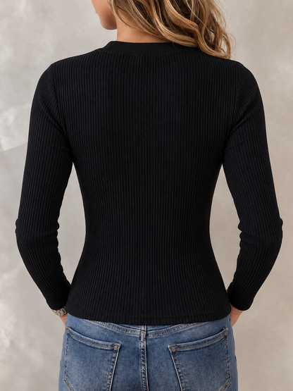 Top in Maglia con Cut-Out e Dettaglio Stringato - immagine 4