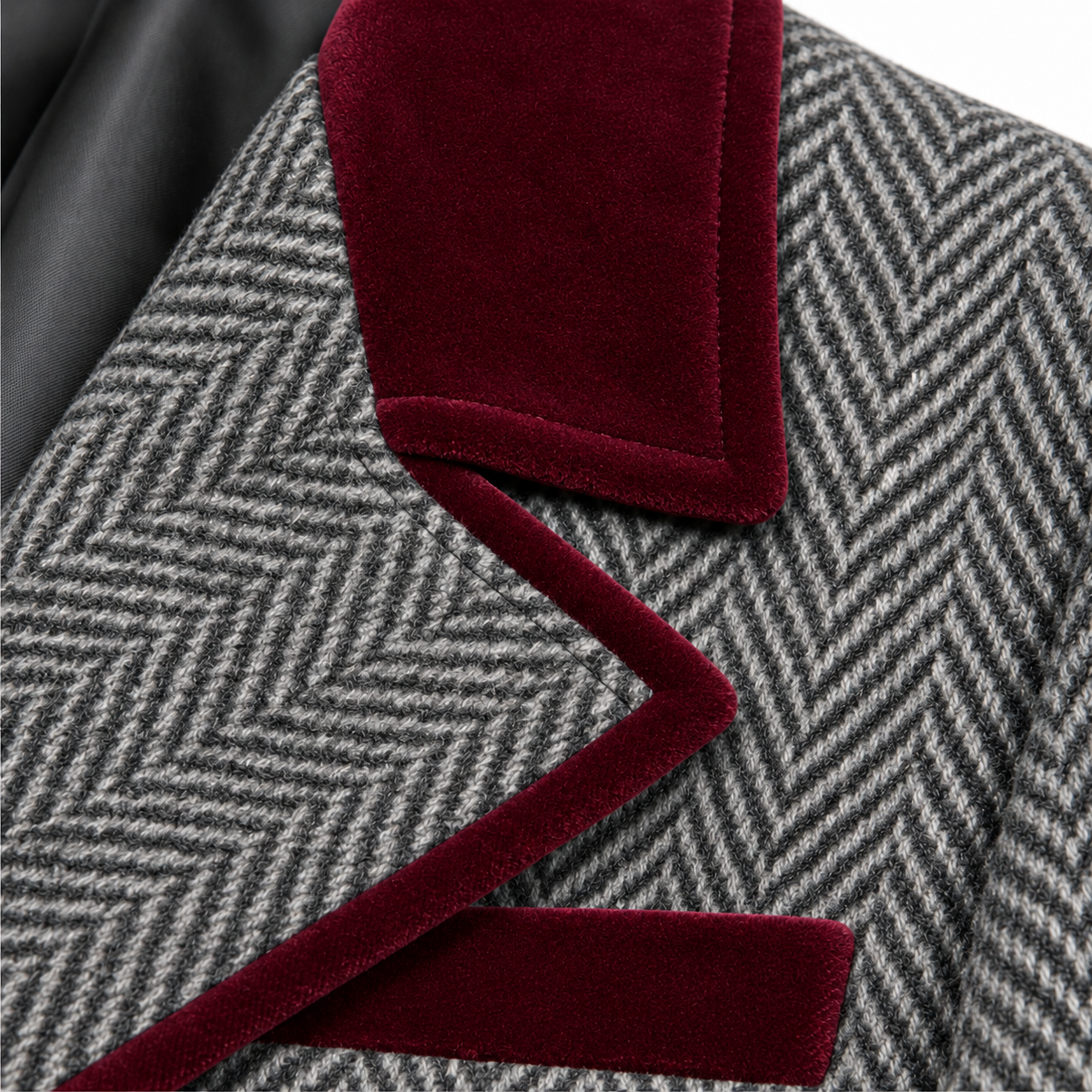 Cappotto Veloura | Dettaglio velluto borgogna